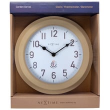 22cm Brown NeXtime Poppy Outdoor Wall Clock